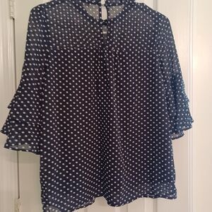 Black and White Polka Dot Women's Top